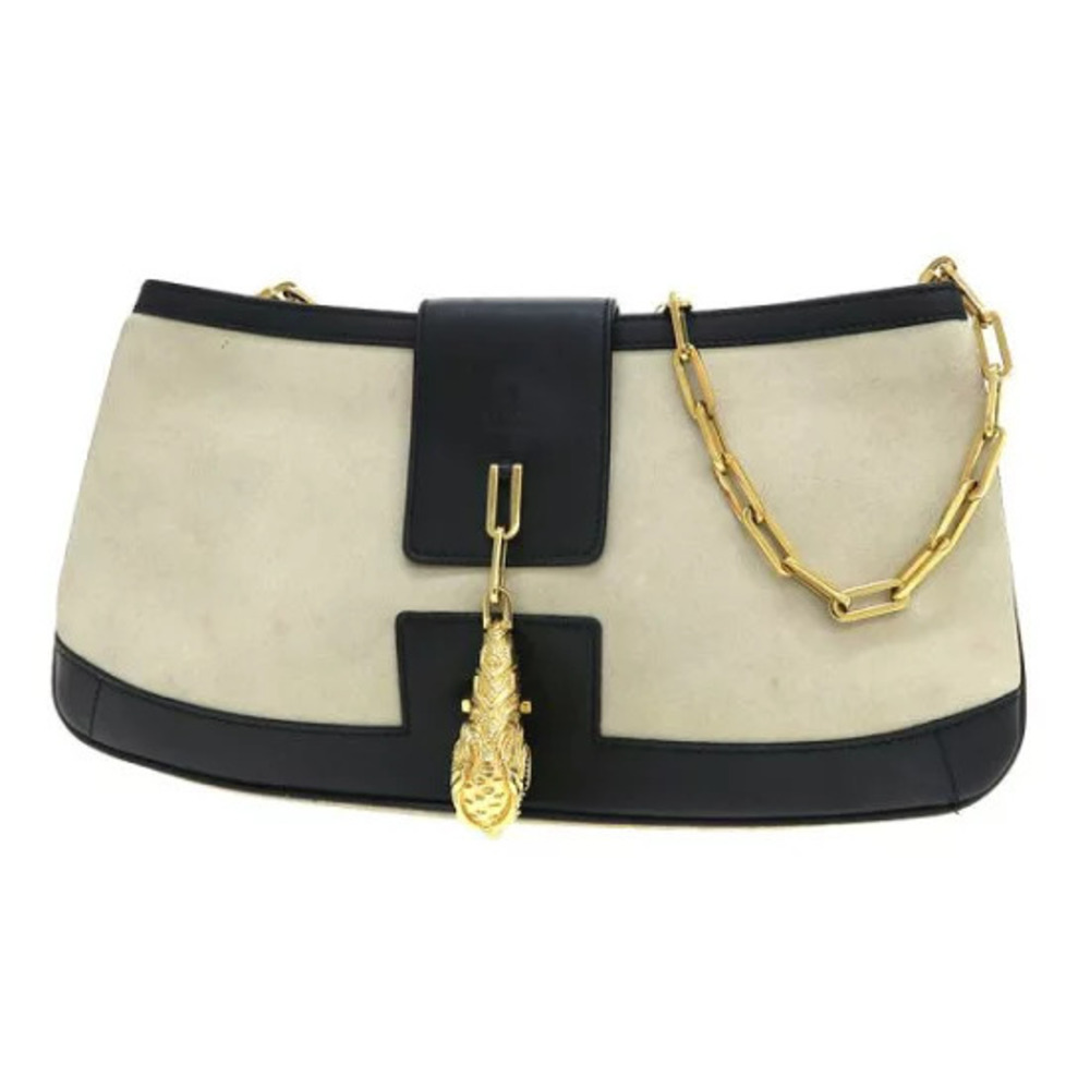 Gucci Vintage Suede Tiger Head Chain Bag tiger head clasp